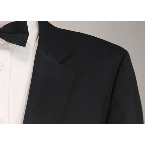Hugo Boss The Stars/Glamour Black 2-Btn Notch Lapel Wool Tuxedo Formal Suit 46L - Picture 4 of 10